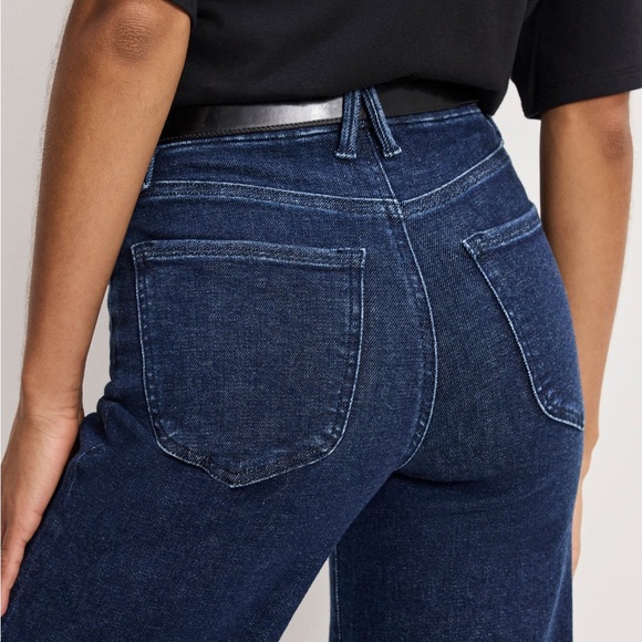 Good American Good Waist Palazzo Jeans Size 2/26 GWP220T Indigo 501 33” Inseam - Picture 4 of 14